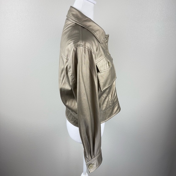 Esqualo Women's Soft Faux Leather Gold Jacket - Picture 6 of 12